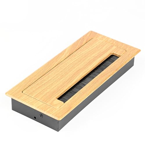 schreibtisch kabeldurchführung Alu Kabeldurchführung 20/30cm Breite Abdeckung mit Holzoptik für Büro, Konferenzraum, Schreibtisch & TV Möbel(#1,20x9cm/7.87x3.5in) von WDJBPSH
