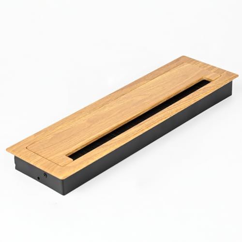 schreibtisch kabeldurchführung Alu Kabeldurchführung 20/30cm Breite Abdeckung mit Holzoptik für Büro, Konferenzraum, Schreibtisch & TV Möbel(#1,30x9cm/11.8x3.5in) von WDJBPSH