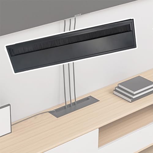 schreibtisch kabeldurchführung Kabeldurchgangsplatte, Integrierte Leitungsrinnenabdeckung Schreibtisch mit Nylonbürste, Garantiert Ordnung & Kabelfrei Verheddern(20x8cm/7.8x3.15in) von WDJBPSH