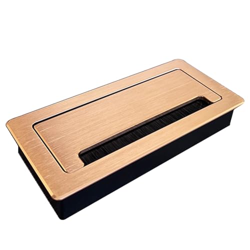 schreibtisch kabeldurchführung Rechteckige Kabeldurchführung für Den Schreibtisch Zum Verbergen Von Kabeln, Metallkabeldurchführungen mit Klappdeckel Und Staubschutzbürste(Gold,500x90mm) von WDJBPSH