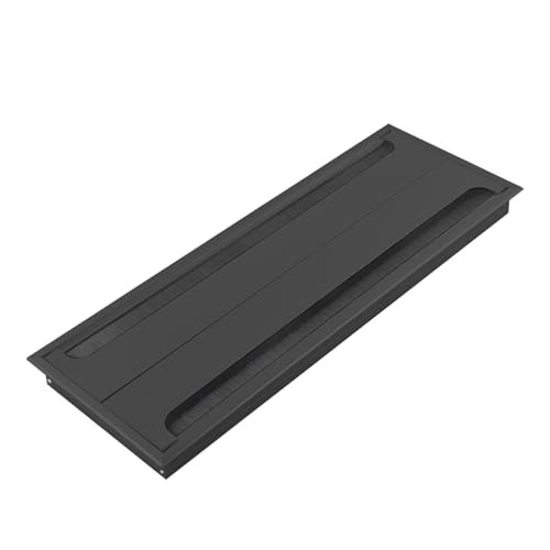 schreibtisch kabeldurchführung Zweiseitiger Bürstenkabelgrommet für Schreibtischlöcher, Quadratischer Aluminiumlegierung-Drahtdurchlauf für Gaming- und Bürosetups(40x14.5cm/15.7x5.7in) von WDJBPSH