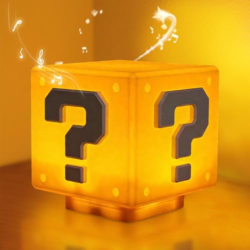 3D Icon Light Night Lights, Fragezeichen Lampe mit Spiel-Soundeffekte, Game Würfel Lampe, Fragezeichen Soundtrack für Schlafzimmer, Wohnzimmer, Kinder und Fans von WDKXCN
