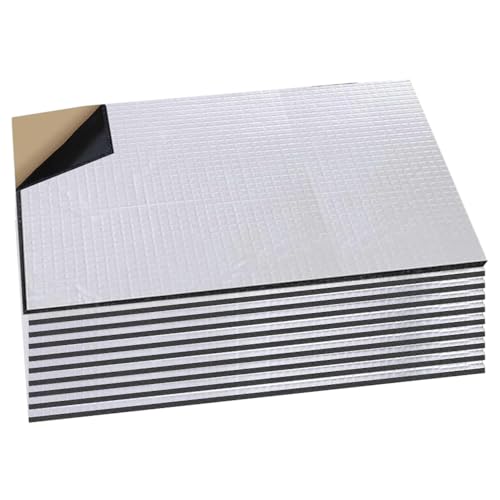 WDKXCN Dämmmatte Auto, 10 Stück Lsoliermatte Selbstklebend, 400 x 250 x 5mm Schallschutzmatte Auto Selbstklebend, Auto Dämmung Selbstklebend, Feuerfest, Feuchtigkeitsfest, Wasserdicht von WDKXCN