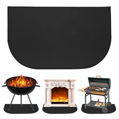 WDKXCN Feuerfeste Matte Kamin 50 x 102 cm, Halbrunder Herdteppich, Hitzebeständige Unterlage, Hitzeschutzmatte, Funkenschutzplatte für Kaminofen WDKXCN Feuerfeste Matte Kamin 50 x 102 cm, Halbrunder Herdteppich, Hitzebeständige Unterlage, Hitzeschutzmatte, Funkenschutzplatte für Kaminofen von WDKXCN