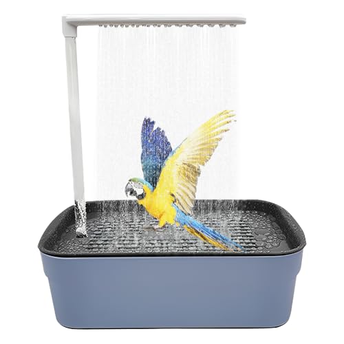 WDKXCN Vogeldusche Wellensittich, Wellensittich Dusche mit Automatischer Wasserzirkulation, Automatische Vogel Dusche, Vogel badewanne für Wellensittiche, Sittiche, Pfingstrosen Und Mittelgroße Papag von WDKXCN