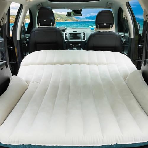 WDMNAO Aufblasbare Auto Matratze für Toyota Vios 2015-2024, Auto Luftmatratze Faltbares Luftbett, Aufblasbare Auto Bett Kofferraum, Bequeme und Langlebige,A-White von WDMNAO