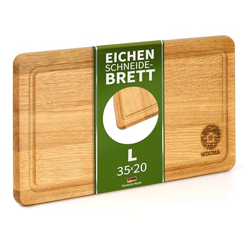 WDOMA Schneidebrett Holz aus Eiche - 35 x 20 x 2 cm - Holzbrett Küche - Cutting Board Wood L - Holzschneidebrett - Hochwertiges Küchenbrett Holz - Wooden Cutting Board - Chopping Board WDOMA Schneidebrett Holz aus Eiche - 35 x 20 x 2 cm - Holzbrett Küche - Cutting Board Wood L - Holzschneidebrett - Hochwertiges Küchenbrett Holz - Wooden Cutting Board - Chopping Board von WDOMA