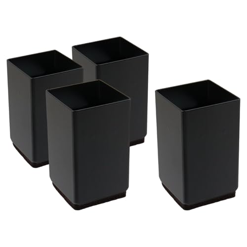 WDONAY Möbelerhöhungen, Beinverlängerung, schwarz, Karbonstahl, rechteckig, rutschfest, Bettheber, strapazierfähig, Couch-Beinerhöhung (40 x 50 mm, 2 Set, 4 Stück) von WDONAY