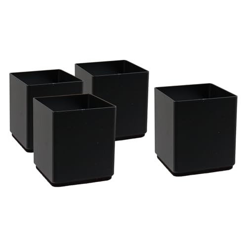 WDONAY Möbelerhöhungen, Schreibtischbeinheber, schwarz, Karbonstahl, für Studentenwohnheim, Betterhöhungen, strapazierfähig, Erhöhungen für Tischbeine, Sofa (60 x 50 mm, 2er-Set, 4 Stück) von WDONAY