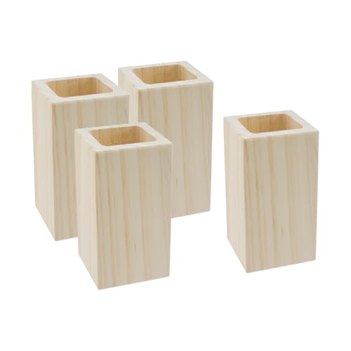 WDONAY Möbelerhöhungen aus Holz, strapazierfähig, rechteckig, für Schlafsaal, Bettbeinerhöhung, Erhöhung der Höhe 10 cm, Coucherhöhung, Stuhlbeinverlängerung (Typ 2), 4 Stück von WDONAY