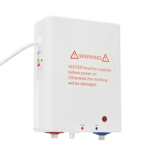 Kleiner Unterbau-Küchen-Badezimmer-Dusche-Elektro-Warmwasserbereiter, Wandmontage Durchlauferhitzer, 86-131°F Einstellbare Temperatur für Wohnungen, Villen von WDRENTOOL