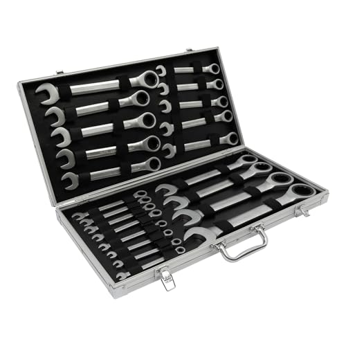 WDRENTOOL 22 Tlg 6-32Mm Schraubenschlüssel Satz, Gelenk Ratschenschlüssel Set, Werkzeug Ringratschenschlüssel, Ratsche Koffer SchraubenschlüSsel Tool Mit Box von WDRENTOOL