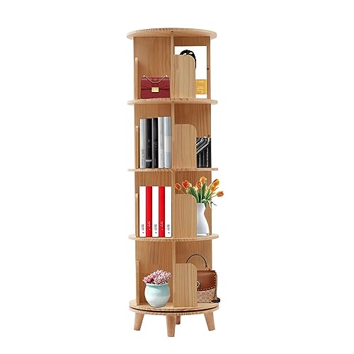 WDRENTOOL Rotating Bookshelf 360° Display Floor Standing Bookcase Storage Rack for Kids&Adults Multi-Functional Bookshelf Organizer (4 Tiers) von WDRENTOOL