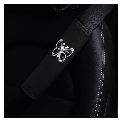 WDSBZNB Autogurt Polster 2 Stück Diamant Schmetterling Rosen Blume Autositz Sicherheitsgurtbezug Komfort Schulter Massage Pad Rosa Damen Auto Innenzubehör(03) von WDSBZNB