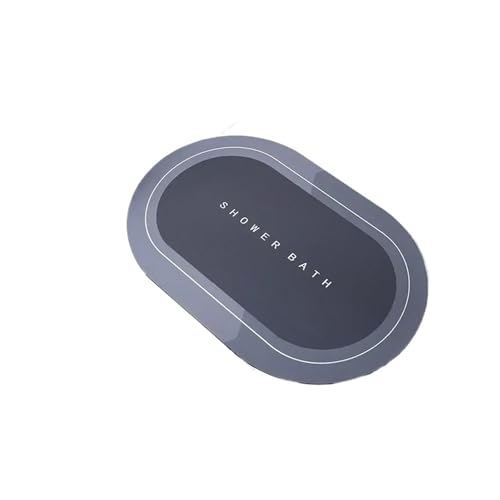 WDSBZNB Badematte 2 stücke Saugfähigen Bad Badematte Anti-rutsch Duschvorhang Schnell Trocknend Badematten Küche Eingang Fußmatten Hause Bodenmatte Badewanne Teppich(Round-Grey) von WDSBZNB