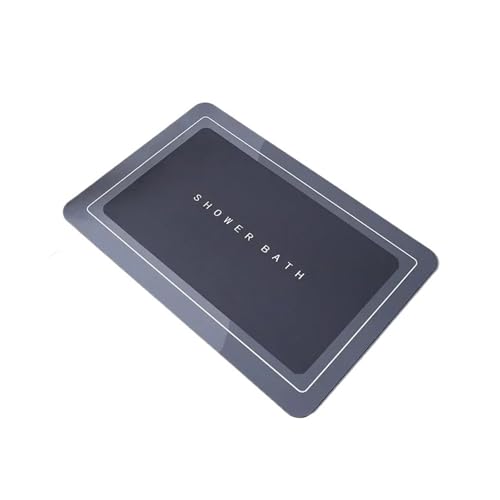 WDSBZNB Badematte 2 stücke Saugfähigen Bad Badematte Anti-rutsch Duschvorhang Schnell Trocknend Badematten Küche Eingang Fußmatten Hause Bodenmatte Badewanne Teppich(Square-Dark Grey) von WDSBZNB