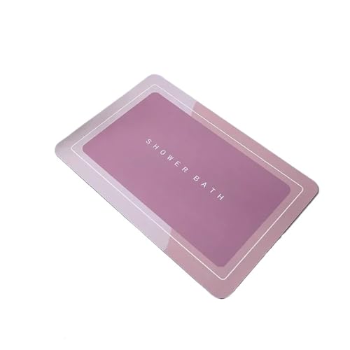 WDSBZNB Badematte 2 stücke Saugfähigen Bad Badematte Anti-rutsch Duschvorhang Schnell Trocknend Badematten Küche Eingang Fußmatten Hause Bodenmatte Badewanne Teppich(Square-Pink) von WDSBZNB