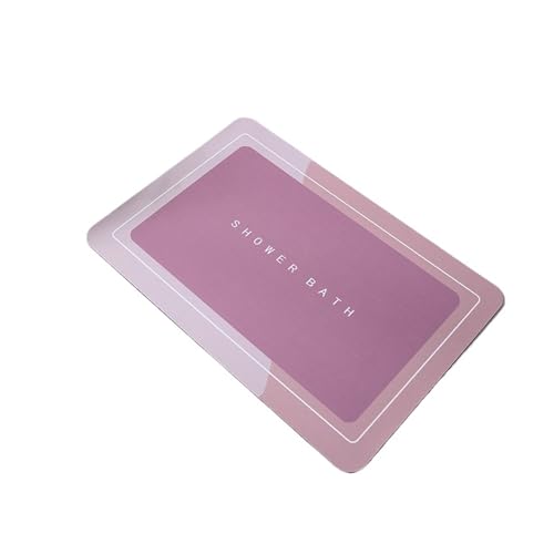WDSBZNB Badematte Badematte, saugfähig, rutschfest, Kieselalgen-Schlamm, Badezimmerteppich, schnelltrocknend, Bad-Duschteppich, Küchen-/Eingangstürmatten, Heim-Bodenmatte(F-pink,40X60cm) von WDSBZNB