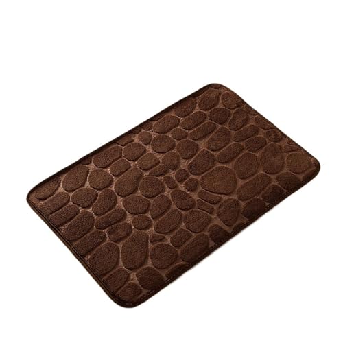 WDSBZNB Badematte Geprägte Badezimmer-Badematte, rutschfeste Teppiche im Waschbecken, Badewannen-Seitenbodenteppich, Duschraum-Fußmatte, Memory Foam-Pad(Coffee) von WDSBZNB