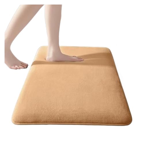 WDSBZNB Badematte Memory Foam Badezimmerteppich, rutschfeste Badezimmermatte, ultraweiche Bodenmatte, rutschfest, wasserabsorbierend(Apricot,60cmx90cm) von WDSBZNB
