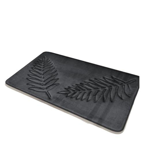 WDSBZNB Badematte Saugfähiger, Rutschfester Badezimmerteppich aus Memory-Baumwolle, Badezimmer-Bodenteppiche, Badematte, Wohnzimmer, Schlafzimmer, Küche, Heimteppich(Dark Grey,60x90cm) von WDSBZNB