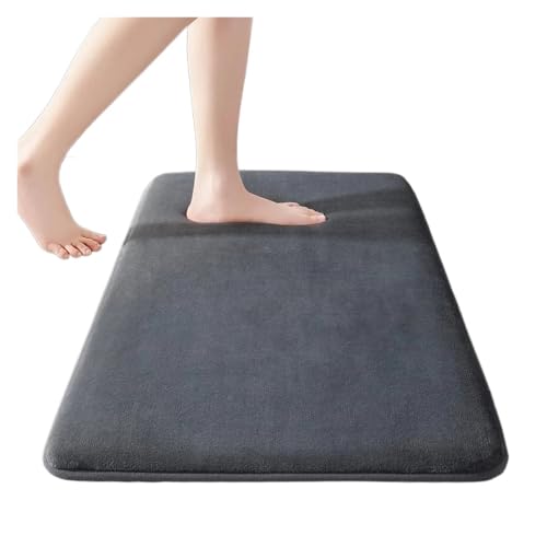 WDSBZNB Badematte Super saugfähige Anti-Rutsch-Matte fürs Badezimmer, Kieselgur, Badezimmermatte, Badewannenmatte, Türmatte, Duschmatte, leicht zu reinigen, for zu Hause(Grey,50x80cm) von WDSBZNB