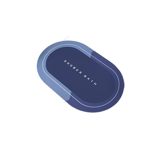 WDSBZNB Badematte Super saugfähige Badematte, sofort trocknende Matte, Badezimmerteppich, rutschfeste Eingangsfußmatte, Bodenmatte, Toilettenteppich, Heimdekoration(Y-Dark Blue,40X60cm) von WDSBZNB
