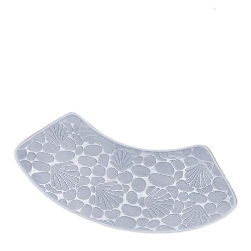 WDSBZNB Badematte U-förmige Badvorleger in Muschelform, Badematte aus Memory-Schaum for Zuhause, rutschfeste, saugfähige Bodenmatte aus Samt, schnelltrocknende Badematten(Grey) von WDSBZNB