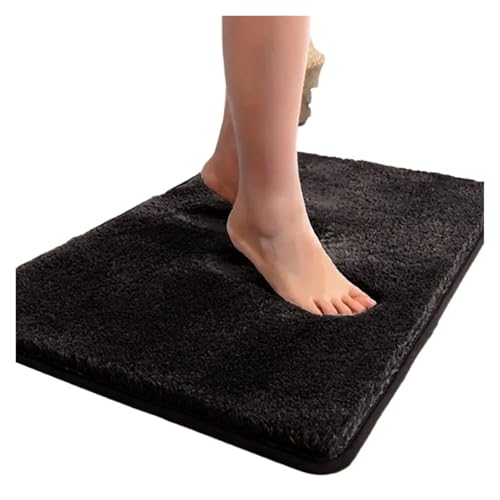WDSBZNB Badematte Wasserabsorbierende, rutschfeste Badezimmermatte, verdickter Badezimmerteppich, Langhaarteppich, maschinenwaschbare Toilettenmatte(Coffee,500MMx800MM) von WDSBZNB