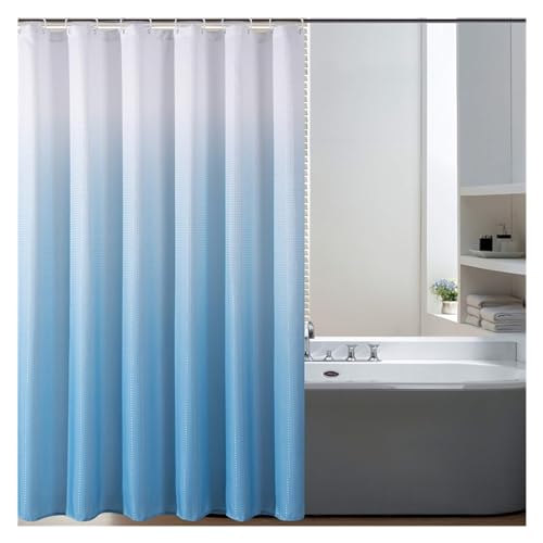 WDSBZNB Duschvorhang Roter und schwarzer Duschvorhang mit Farbverlauf, strukturierter Stoff-Duschvorhang for Badezimmer, wasserdichter Badvorhang mit Haken(C1pcs) von WDSBZNB