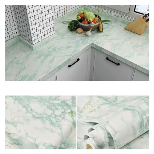 WDSBZNB Klebefolie 60 cm breite Küchen-Vinyl-Marmor-Tapete, ölbeständig, abnehmbare Folie, Selbstklebender wasserdichter Wandaufkleber for Badezimmer-Wanddekoration(A10,50CMX1M) von WDSBZNB