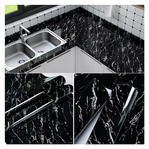 WDSBZNB Klebefolie 60 cm breite Küchen-Vinyl-Marmor-Tapete, ölbeständig, abnehmbare Folie, Selbstklebender wasserdichter Wandaufkleber for Badezimmer-Wanddekoration(A5,50CMX1M) von WDSBZNB