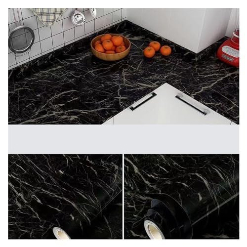 WDSBZNB Klebefolie 60 cm breite Küchen-Vinyl-Marmor-Tapete, ölbeständig, abnehmbare Folie, Selbstklebender wasserdichter Wandaufkleber for Badezimmer-Wanddekoration(A7,50CMX1M) von WDSBZNB