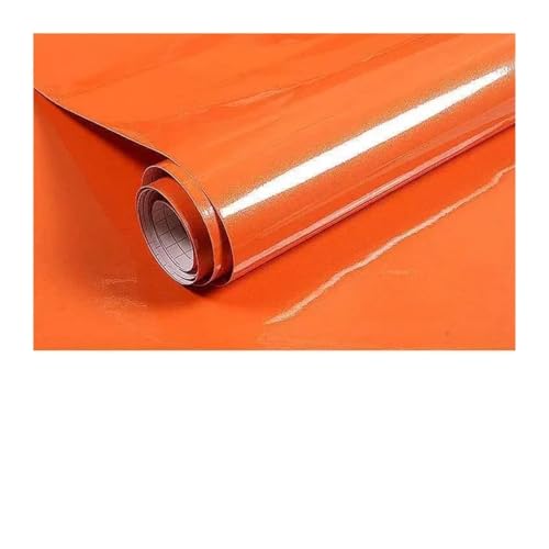 WDSBZNB Klebefolie Aufkleber for die Renovierung Alter Schränke, Küchenherd, Tischplatte, ölbeständige Folie, Selbstklebende, wasserfeste, einfarbige Tapete mit Heller Farbe(Orange,1mx60cm) von WDSBZNB