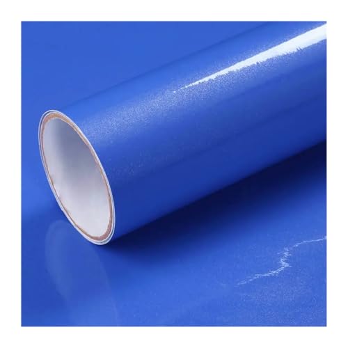 WDSBZNB Klebefolie Küche Ölbeständige Tapete Schrank Desktop Kleiderschrank Renovierung Wand Glänzend Selbstklebend Möbel Dekor Glänzende Kontaktfolien(Blue,60cm x 2m) von WDSBZNB