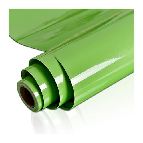 WDSBZNB Klebefolie Küche Ölbeständige Tapete Schrank Desktop Kleiderschrank Renovierung Wand Glänzend Selbstklebend Möbel Dekor Glänzende Kontaktfolien(Green,40cm x 5m) von WDSBZNB