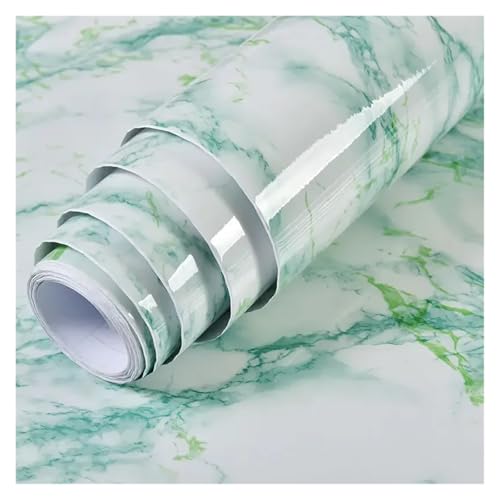 WDSBZNB Klebefolie Küche wasserdichte ölbeständige Wandaufkleber Selbstklebende Marmorschränke Arbeitsplattentapete Badezimmer Desktop Renovierungsfolien(Marble Light Green,2mx60cm) von WDSBZNB