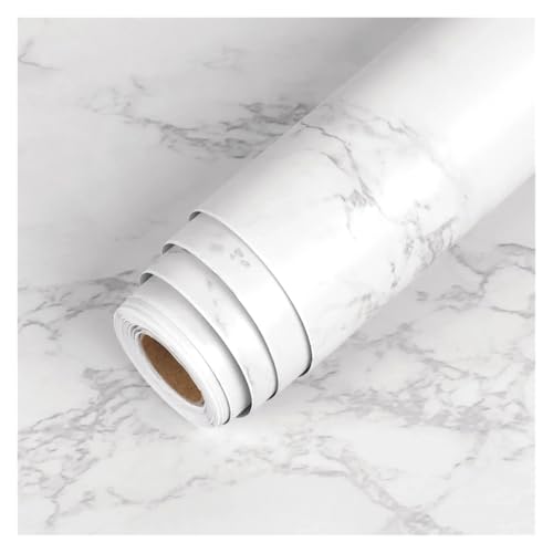 WDSBZNB Klebefolie Küche wasserdichte ölbeständige Wandaufkleber Selbstklebende Marmorschränke Arbeitsplattentapete Badezimmer Desktop Renovierungsfolien(Marble Light Grey1,1mx60cm) von WDSBZNB