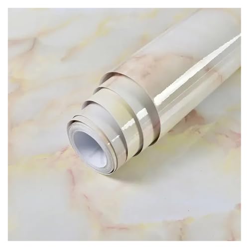 WDSBZNB Klebefolie Küche wasserdichte ölbeständige Wandaufkleber Selbstklebende Marmorschränke Arbeitsplattentapete Badezimmer Desktop Renovierungsfolien(Marble Light Yellow,3mx60cm) von WDSBZNB