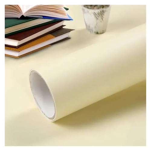 WDSBZNB Klebefolie Küche wasserdichte ölbeständige Wandaufkleber Selbstklebende Marmorschränke Arbeitsplattentapete Badezimmer Desktop Renovierungsfolien(Matt Creamy White,80cmx5m) von WDSBZNB