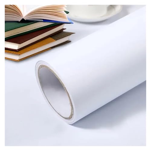 WDSBZNB Klebefolie Küche wasserdichte ölbeständige Wandaufkleber Selbstklebende Marmorschränke Arbeitsplattentapete Badezimmer Desktop Renovierungsfolien(Matt Pure White,80cmx5m) von WDSBZNB