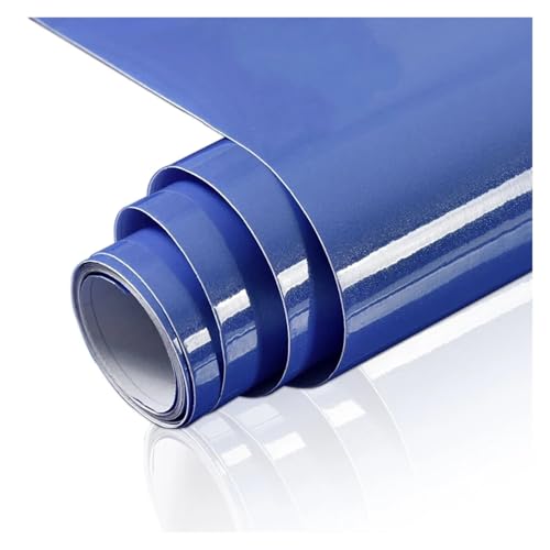 WDSBZNB Klebefolie Küche wasserdichte ölbeständige Wandaufkleber Selbstklebende Marmorschränke Arbeitsplattentapete Badezimmer Desktop Renovierungsfolien(Shiny Navy Blue,2mx60cm) von WDSBZNB