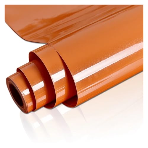 WDSBZNB Klebefolie Küche wasserdichte ölbeständige Wandaufkleber Selbstklebende Marmorschränke Arbeitsplattentapete Badezimmer Desktop Renovierungsfolien(Shiny Orange,80cmx3m) von WDSBZNB