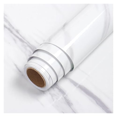 WDSBZNB Klebefolie Küche wasserdichte ölbeständige Wandaufkleber Selbstklebende Marmorschränke Arbeitsplattentapete Badezimmer Desktop Renovierungsfolien(Yashi White,80cmx5m) von WDSBZNB