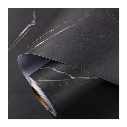 WDSBZNB Klebefolie Verdickte mattschwarze PVC-Marmor-Selbstklebende Tapeten-Wandaufkleber in der Rolle for die Küche, ölbeständig, Desktop-Möbelfolie, Heimdekoration(20x100 cm) von WDSBZNB