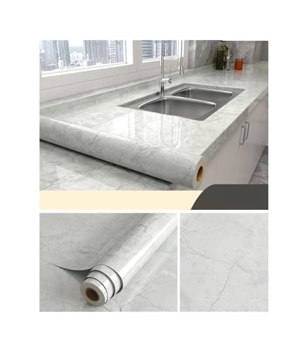 WDSBZNB Klebefolie Vinyl Küche ölbeständige Tapete Selbstklebende wasserdichte Arbeitsplatte Möbel Marmor transparente Folie Badezimmer Dekor Aufkleber(KMH,40cmx100cm) von WDSBZNB