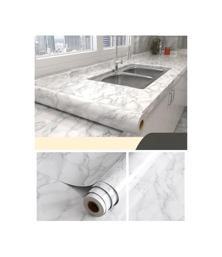 WDSBZNB Klebefolie Vinyl Küche ölbeständige Tapete Selbstklebende wasserdichte Arbeitsplatte Möbel Marmor transparente Folie Badezimmer Dekor Aufkleber(XHB,40cmx100cm) von WDSBZNB