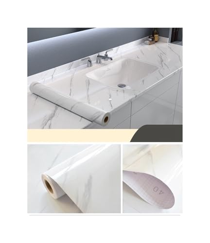WDSBZNB Klebefolie Vinyl Küche ölbeständige Tapete Selbstklebende wasserdichte Arbeitsplatte Möbel Marmor transparente Folie Badezimmer Dekor Aufkleber(YSB,40cmx300cm) von WDSBZNB