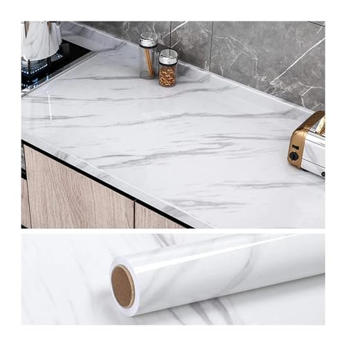 WDSBZNB Klebefolie Vinyl-Marmor for Wände in Rollen, Selbstklebende, wasserfeste, ölbeständige Tapete, Kontaktpapier, Wandaufkleber, Folie, Küche, Heimdekoration(80cmx3m) von WDSBZNB