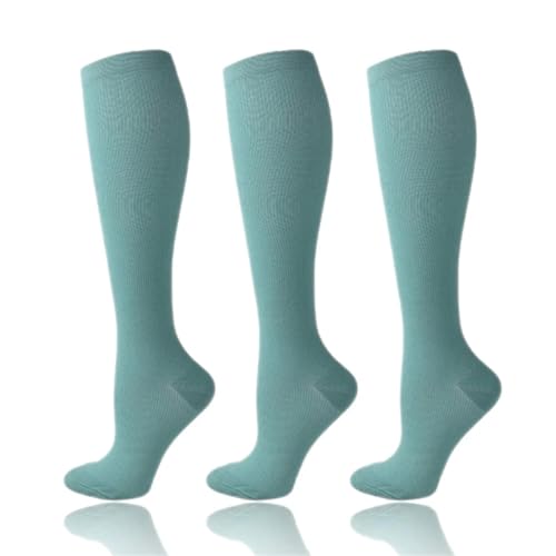 WDSBZNB Kompressionsstrümpfe 3 Piars Kompressionsstrümpfe for Leggings Laufdruck Fußballsocken for Erwachsene Edition Network Red Pressure Nurse Socks(3YSZ03-SLV,S-M) von WDSBZNB
